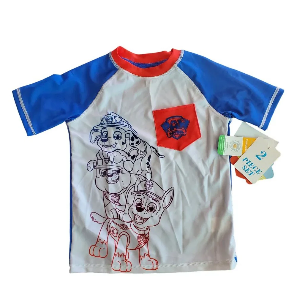 NEW‎ Paw Patrol Swim Set. Boys Size 4T. Short sleeve